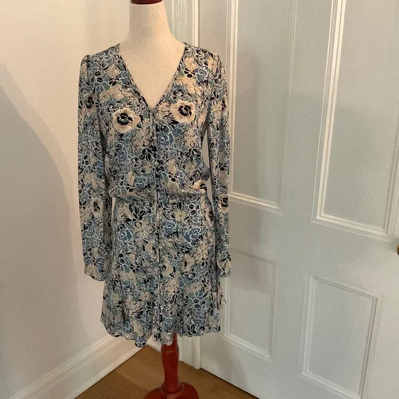 Veronica Beard Riggins Ashlynn Blue Floral mini dress - Picture 5 of 10